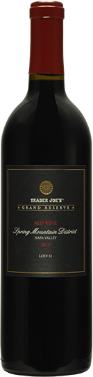 Image of Bottle of 2012, Trader Joe's, Grand Reserve, Spring Mountain District, Lot #31